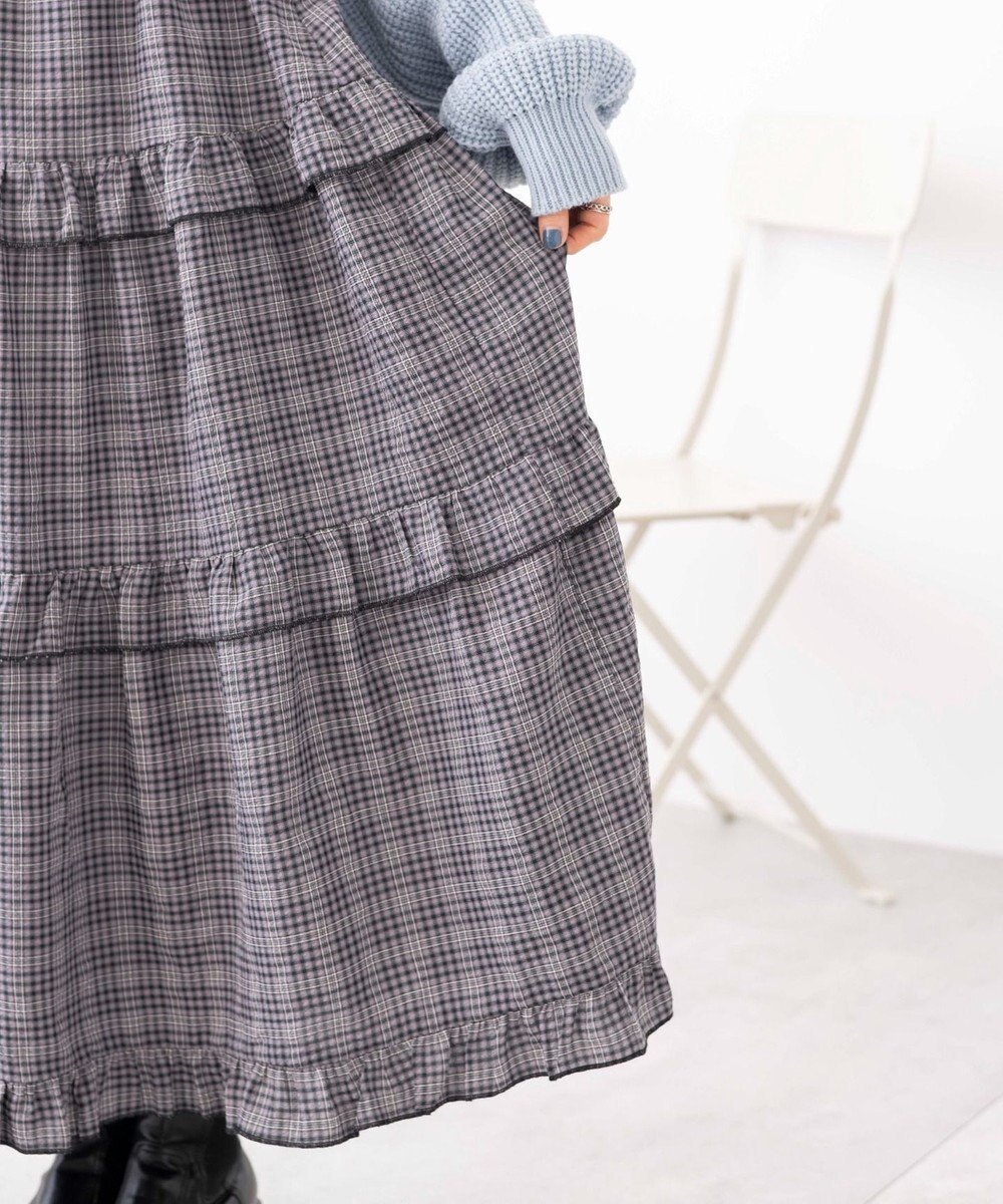 WEGO 【ウエストゴム】フリルティアードボリュームスカート 