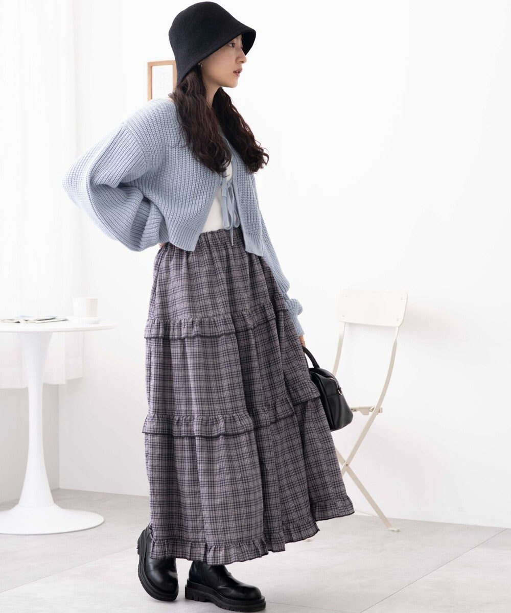 WEGO 【ウエストゴム】フリルティアードボリュームスカート 