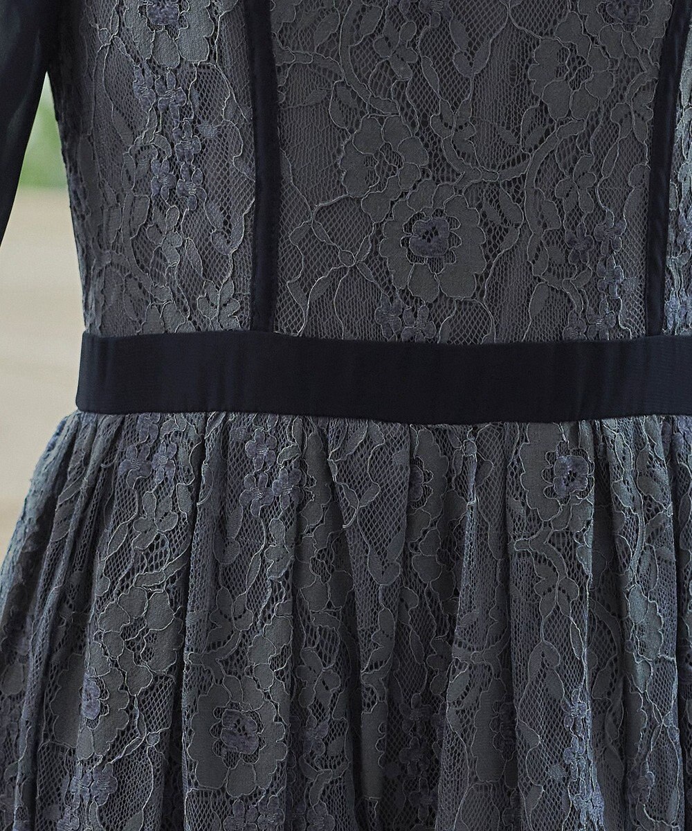 Tiaclasse 【洗える】レースコンビフレアワンピース 