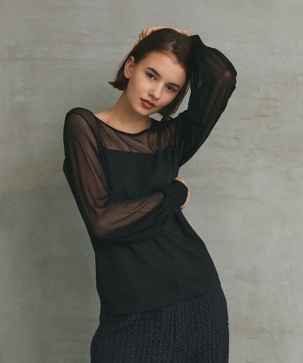 GRACE CONTINENTAL ラメコンビシアーニット 