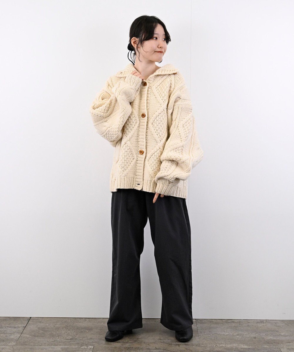 LENO ARAN PULLOVER【UNISEX】アラン柄ニットプルオーバー/カーディガン 