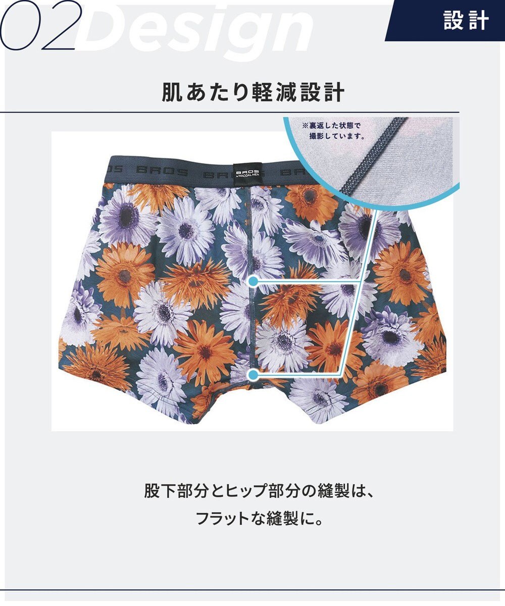 WACOAL MEN ボクサーパンツ 立体フロントで、快適キープ フロント快適設計 肌あたり軽減設計 前閉じ GT3220 /ブロス バイ ワコールメン 