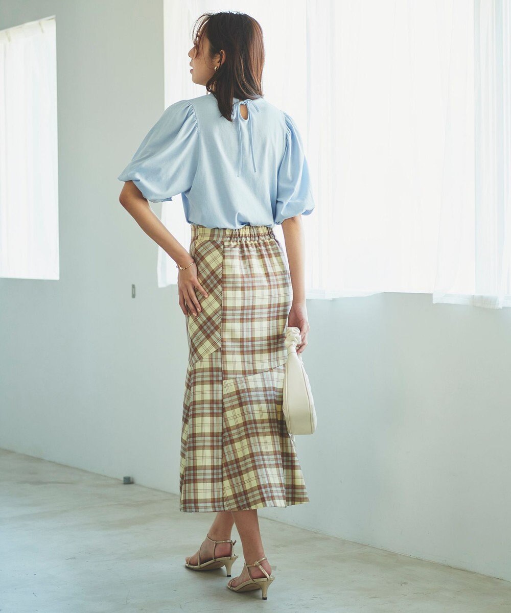 Feroux 【UVケア】バックリボンボリュームスリーブ Tシャツ 