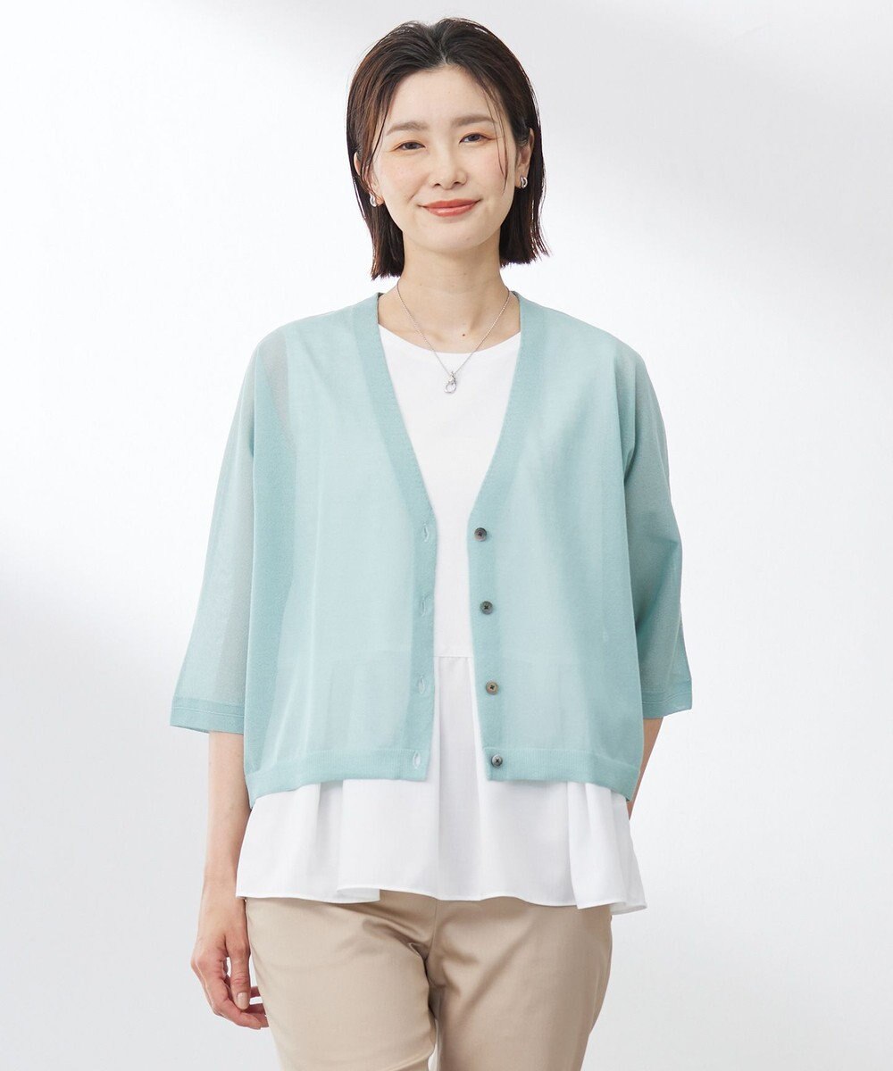 J.PRESS LADIES S 【WEB限定カラーあり・洗える】SHEER LIGHT KNIT Vネック カーディガン 