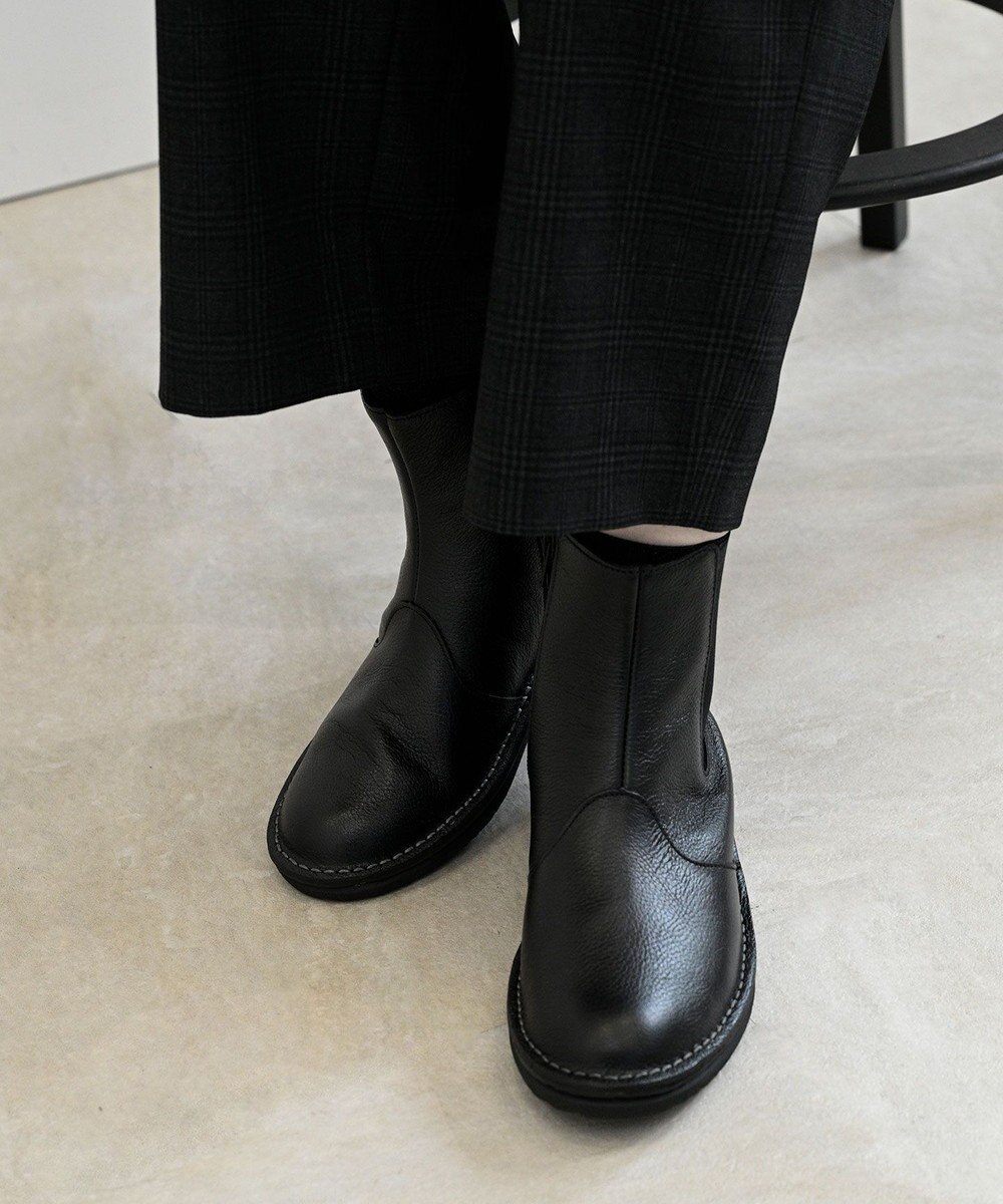 Pointer 本革軽量サイドゴアステッチショートブーツ 