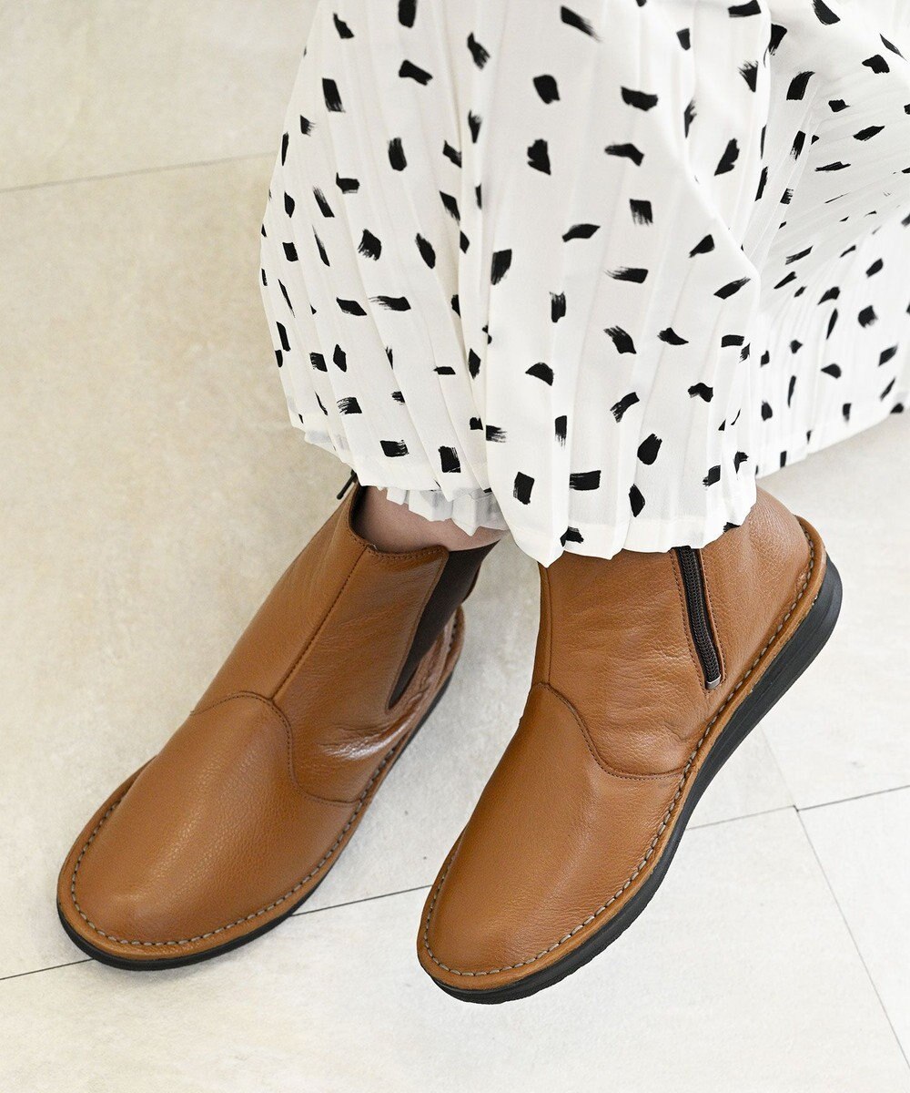 Pointer 本革軽量サイドゴアステッチショートブーツ 