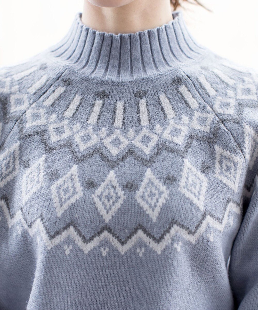 Tiaclasse L 【洗える】ノルディック柄ニットチュニック 