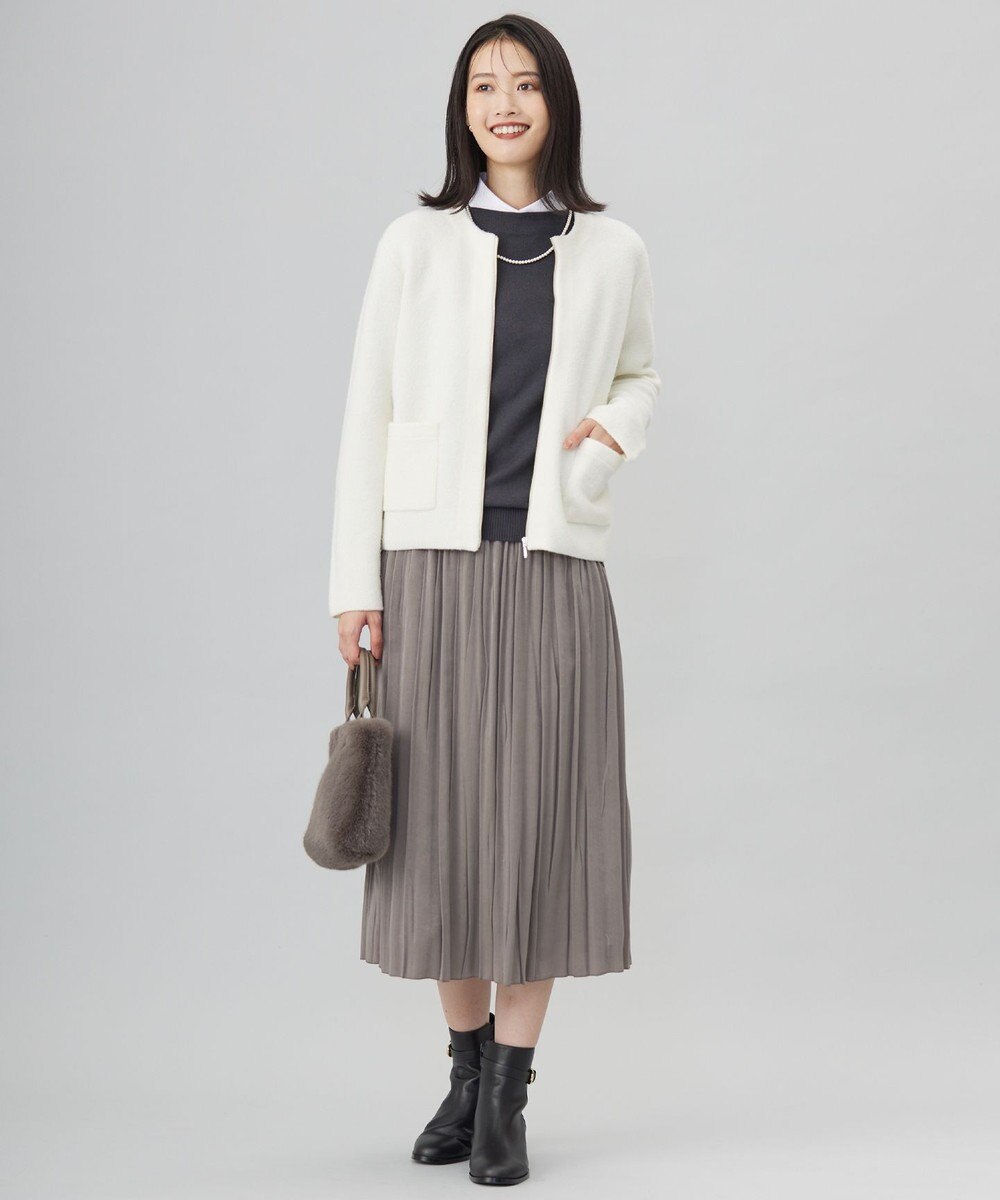 J.PRESS LADIES 【洗える】SOFT TOUCH WOOL 立ち襟 ニット 