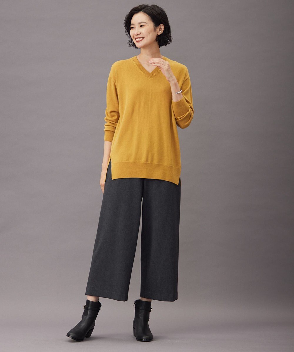 J.PRESS LADIES L 【洗える】EASY WOOL Vネック ニット 