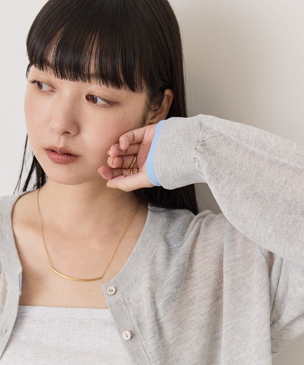 AMERICAN HOLIC シアー配色ニットカーディガン 