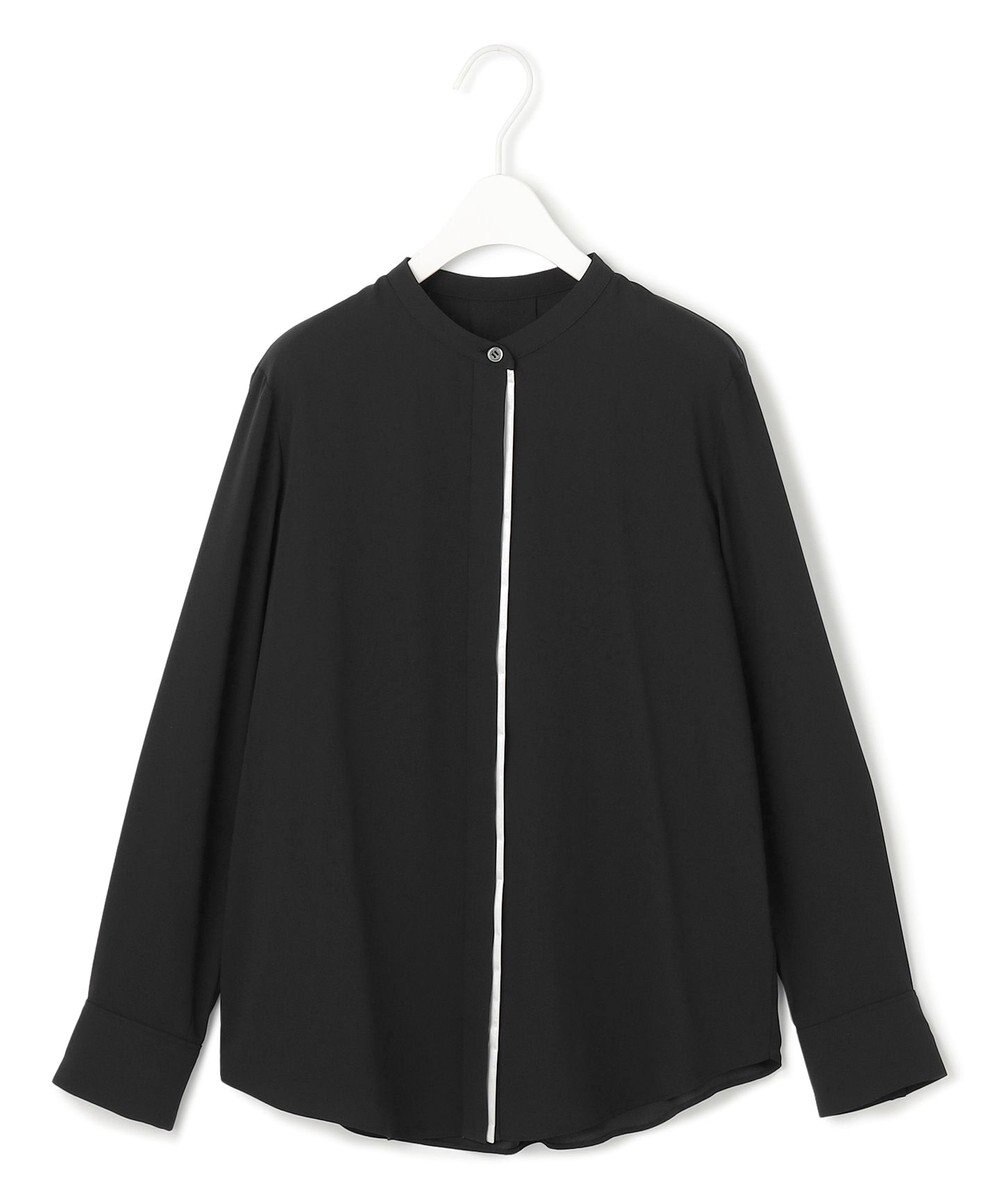 ICB L 【新色追加・WEB限定カラーあり・接触冷感・UVケア・速乾・洗える】BackSatinAmunzen バンドカラーブラウス 