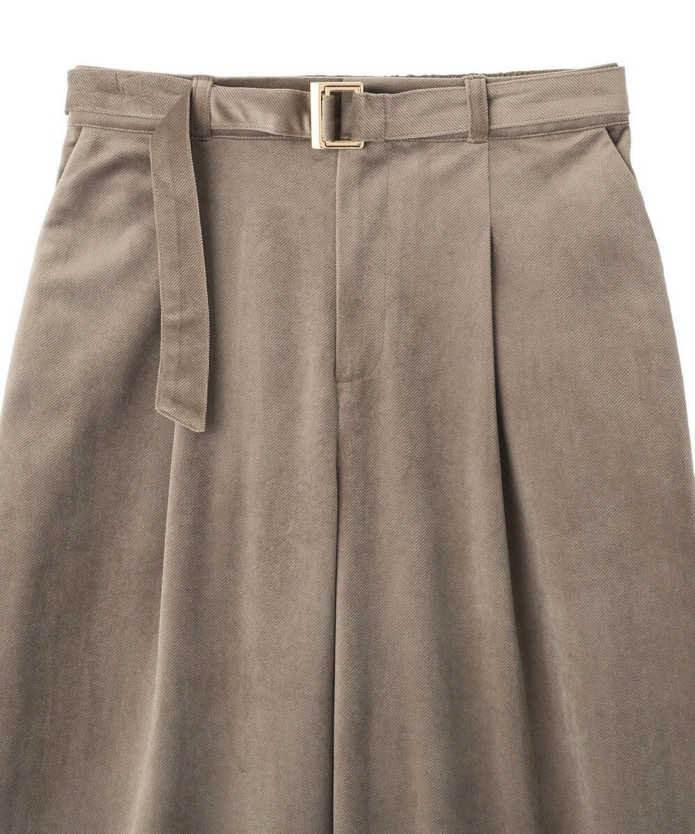 YECCA VECCA ベルテッドカルゼ起毛ワイドパンツ 