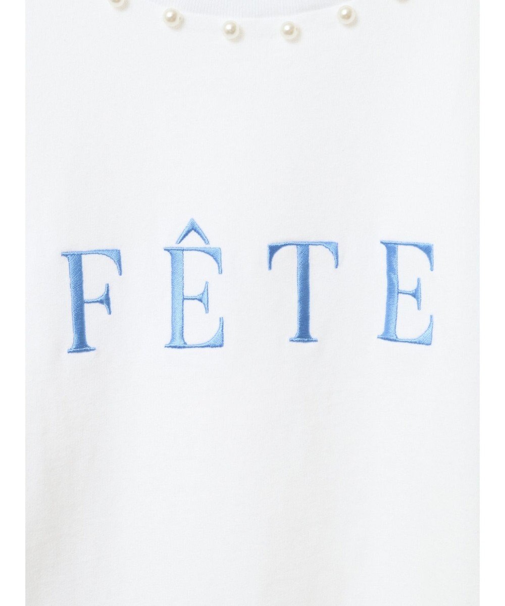 earth music&ecology 襟パール刺繍ロゴＴシャツ 