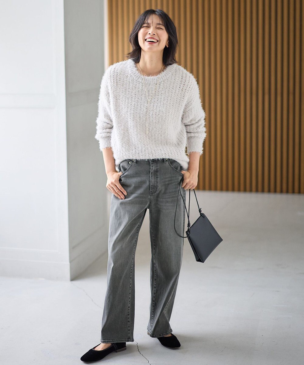 ANY 【洗濯機可】フェザーメッシュニット 