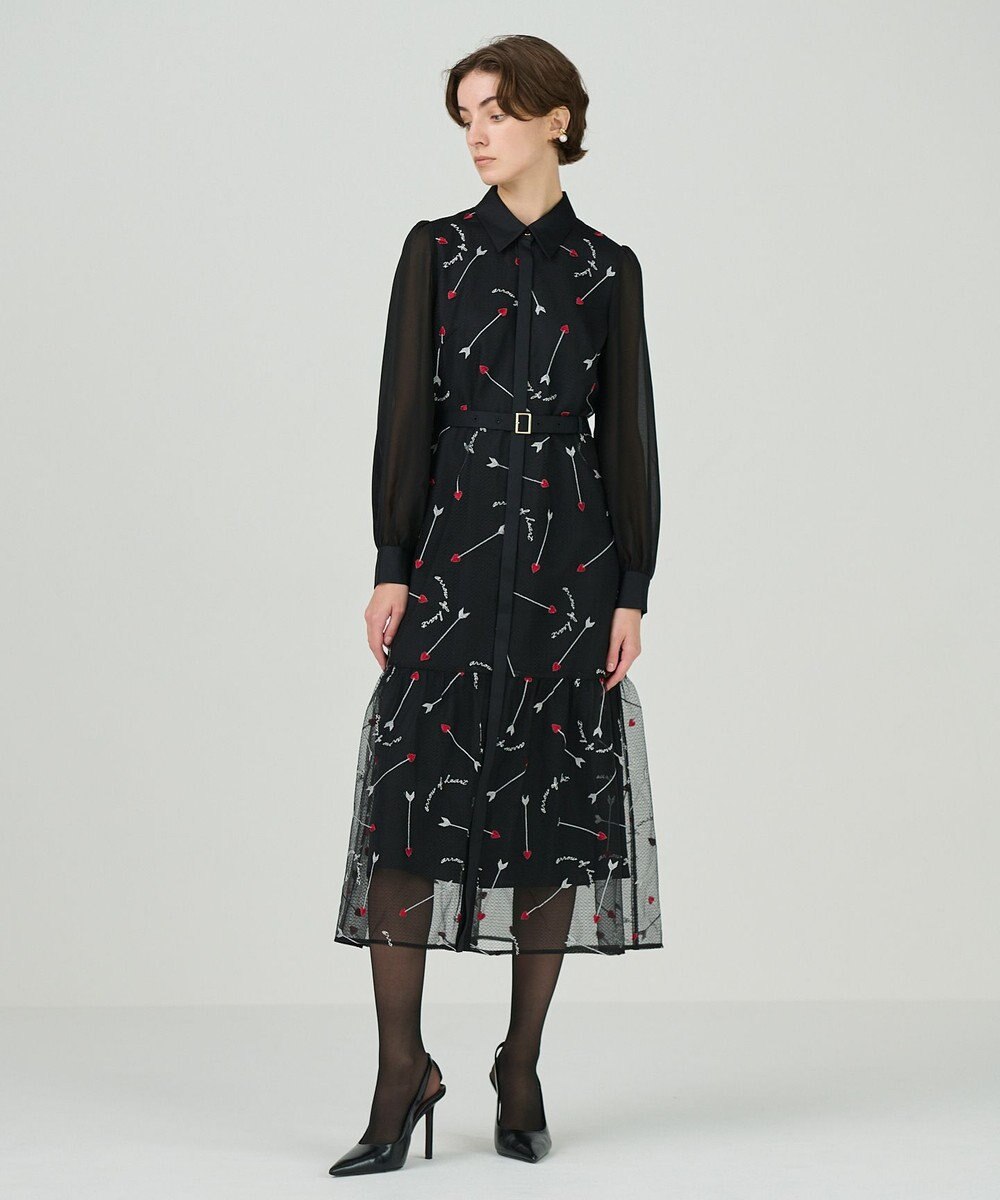 GRACE CONTINENTAL ハートアロー刺繍ワンピース 