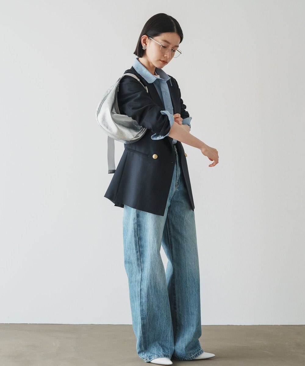 russet ソフトレザーラウンドショルダーバッグ【シルバー】(CE-1470-WEB) 