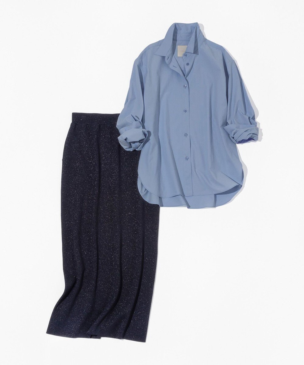 UNFILO 【MAG×スタイリストコラボ】イージーケアシャツ×ラメIラインスカート 