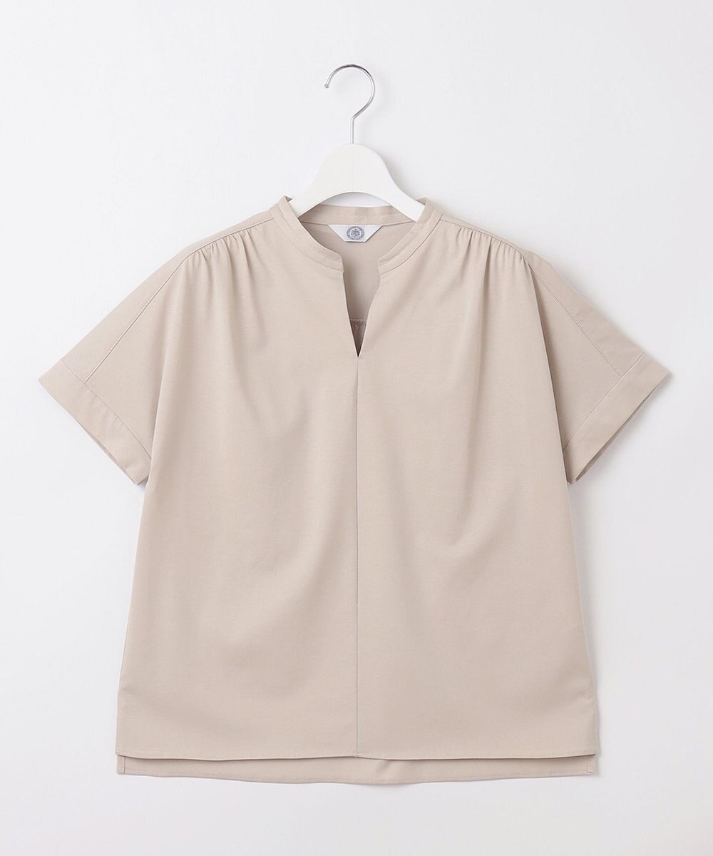 J.PRESS LADIES S プレーティングジャージー バンドカラー カットソー 