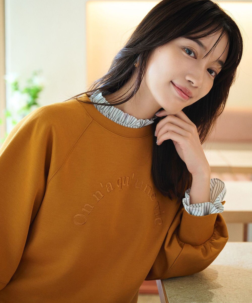 ANY ロゴ刺繍ダンボールトレーナー 