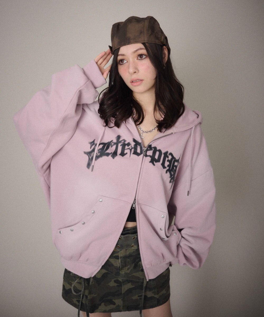 WEGO 【ユニセックス着用ITEM】グラフィックZIPパーカー 