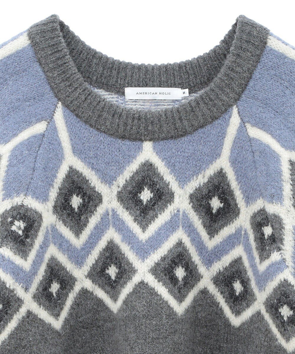 AMERICAN HOLIC フェアアイル柄ニットプルオーバー 