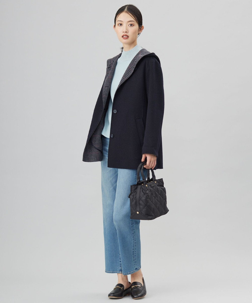 ウールナイロンリバーチェック フード付き コート / J.PRESS LADIES | ファッション通販 【公式通販】オンワード・クローゼット