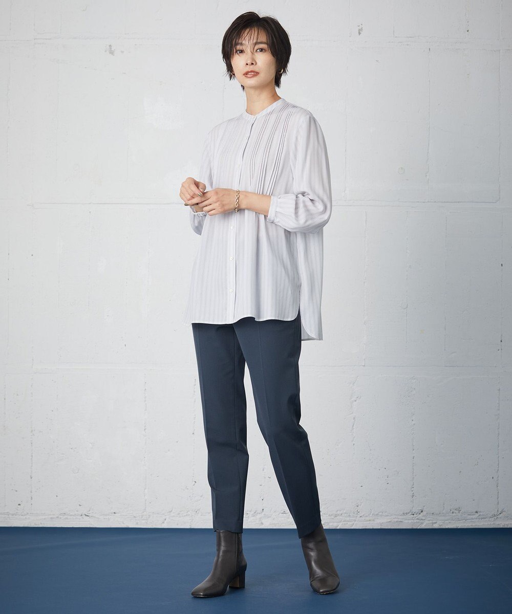 J.PRESS LADIES 【洗える】アルガンシルク テーパード パンツ 