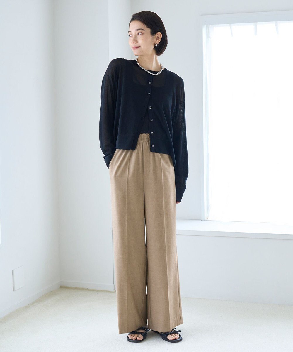 UNFILO 【洗える/接触冷感】 フロスティコットン クロップドカーディガン 