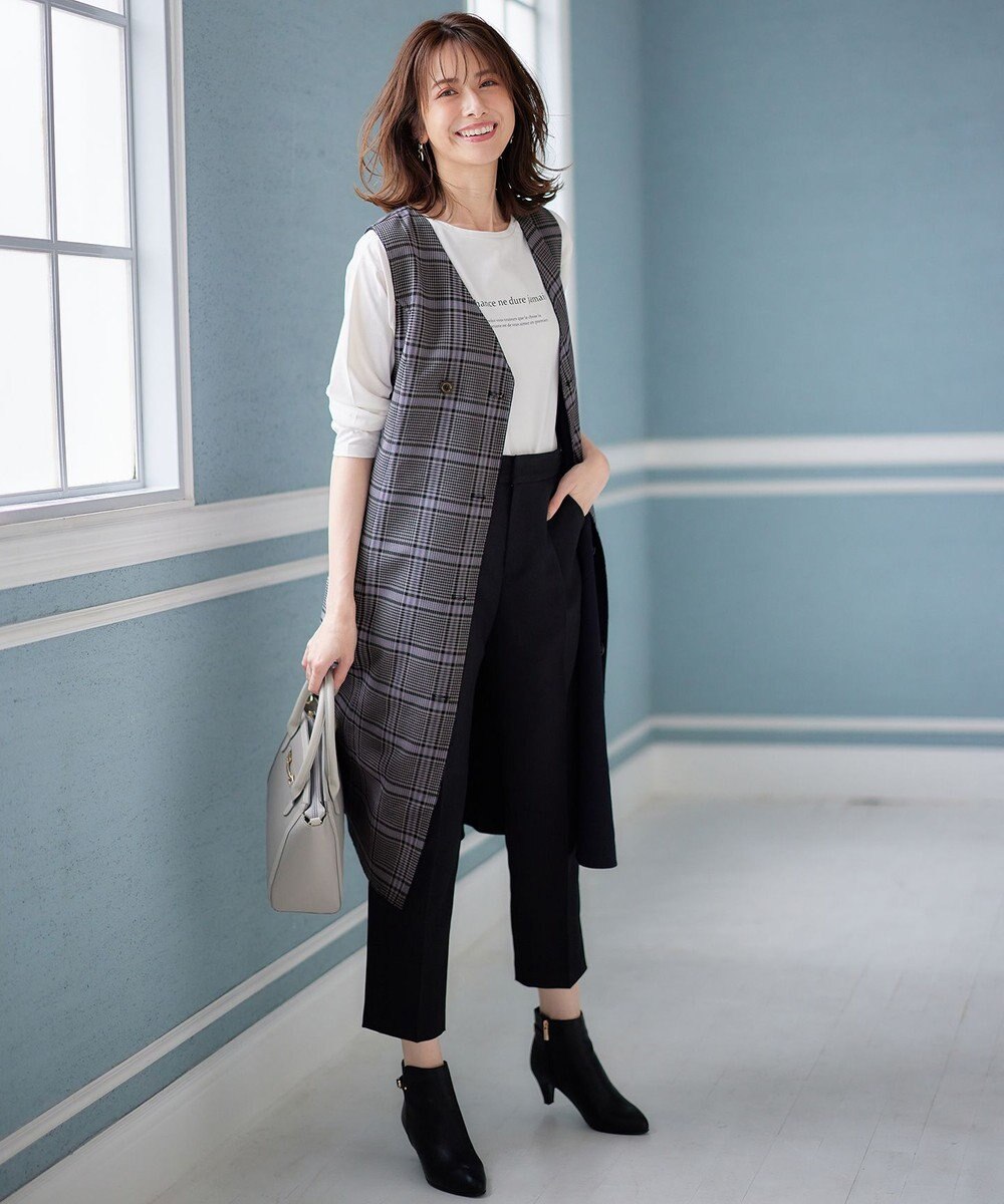 ANY SIS 【洗える】サイドバックルタックテーパード パンツ 