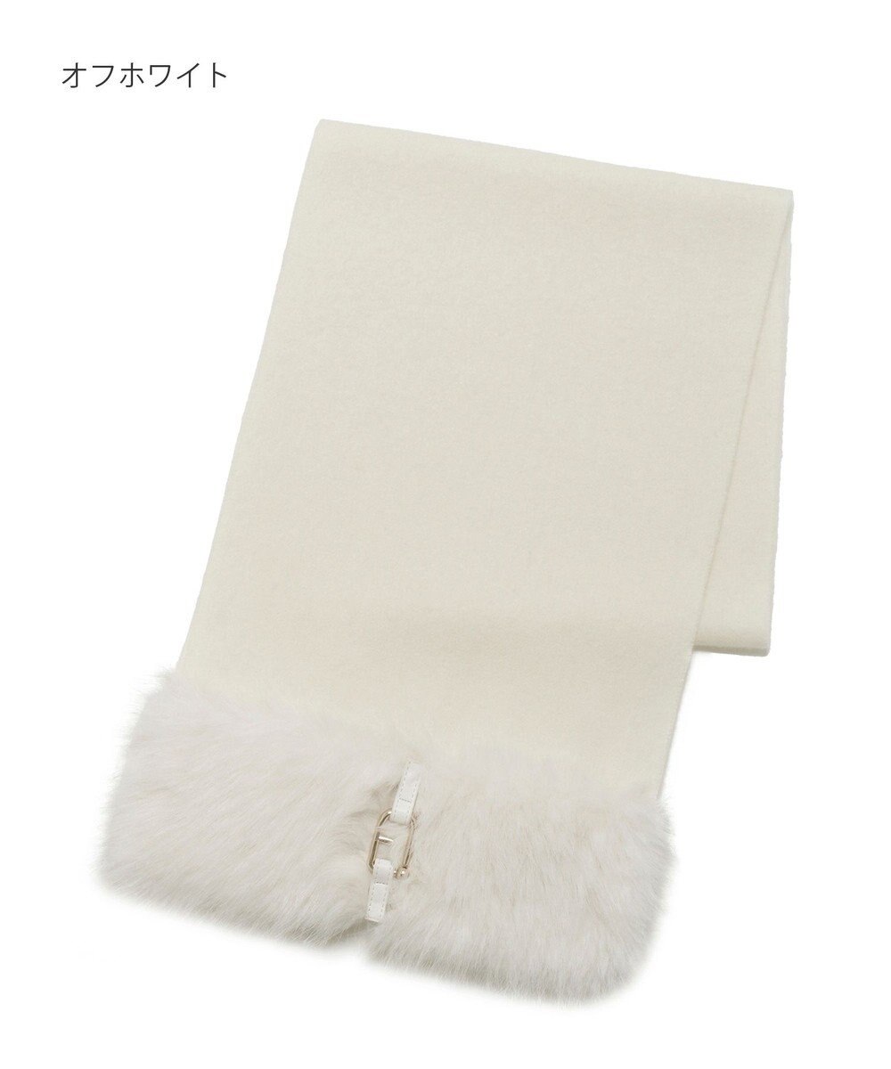 MOONBAT 【WEB限定】FURLA ウール100％×ベルト付きファーマフラー 