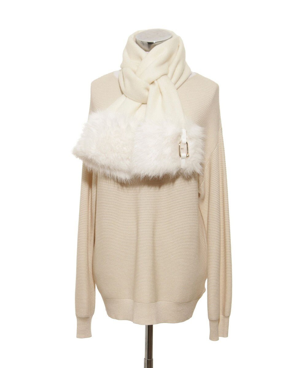 MOONBAT 【WEB限定】FURLA ウール100％×ベルト付きファーマフラー 