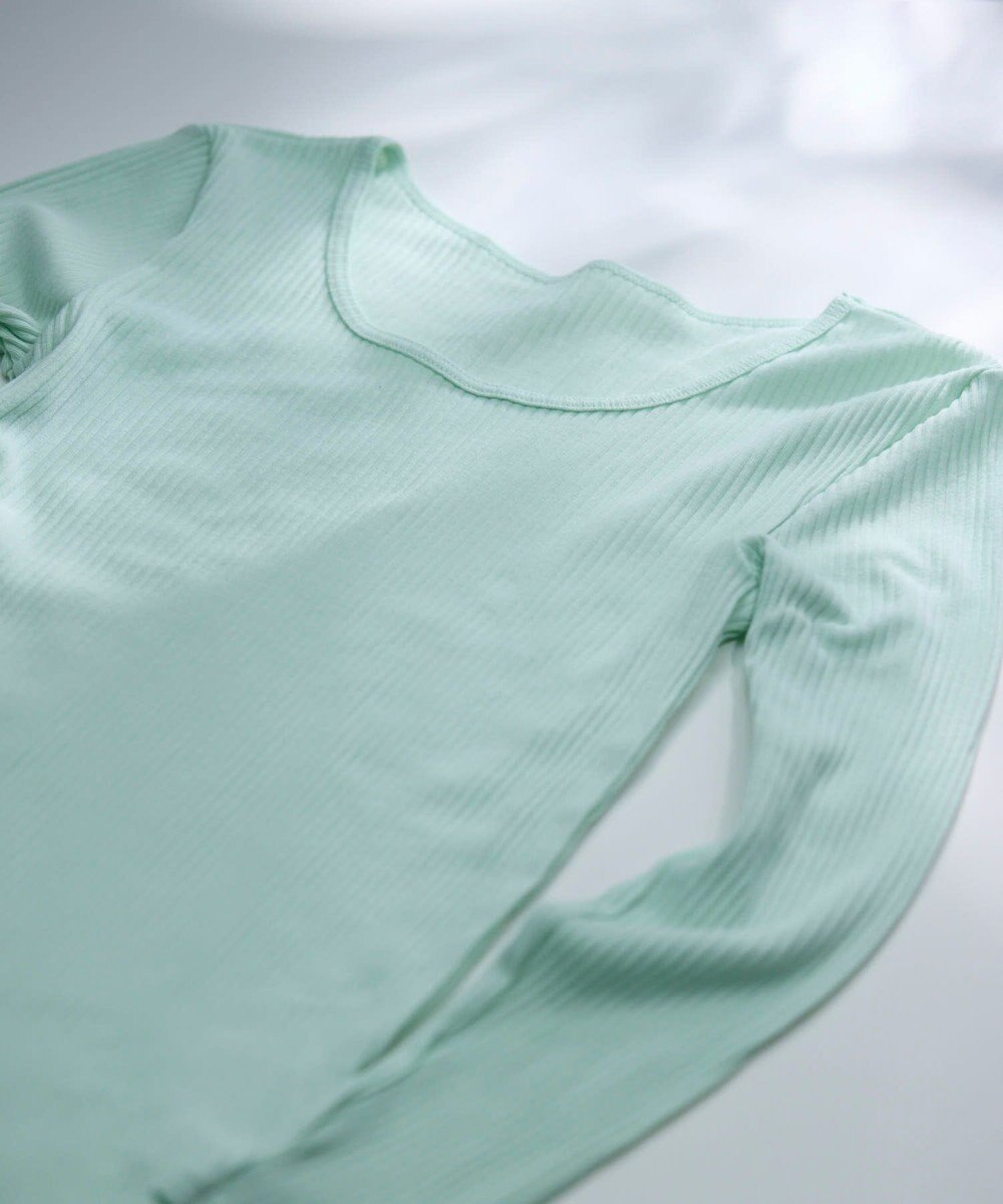 une nana cool 綿100% リブ編みコットン 長袖シャツ 