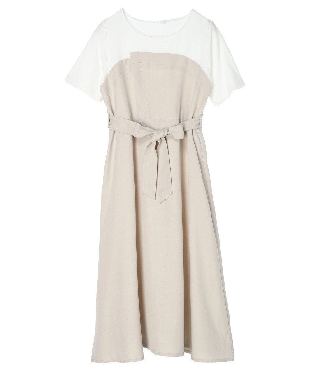 Green Parks 共ベルト付きビスチェ風ドッキングワンピース 