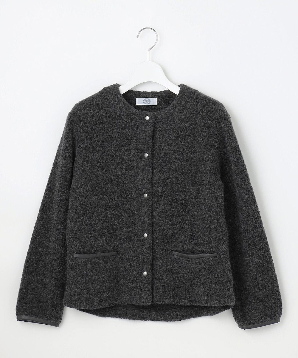 J.PRESS LADIES 【WEB限定】パイルジャージー ノーカラー ブルゾン 