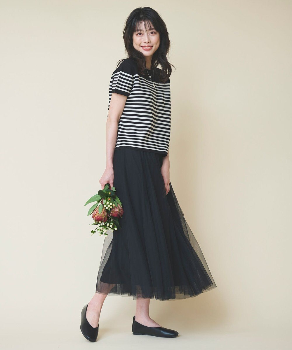 ANY クロップド丈ガーターニット 