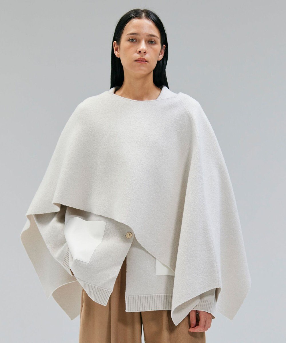 BEIGE， CHICORA / プルオーバーウールニットケープ 