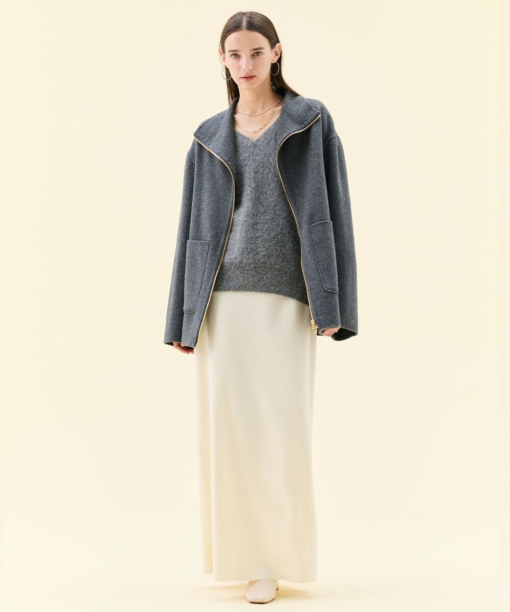 BEIGE， 【VERY NaVY12月号掲載】MONTAIGNE / イージーウエストウールロングスカート 