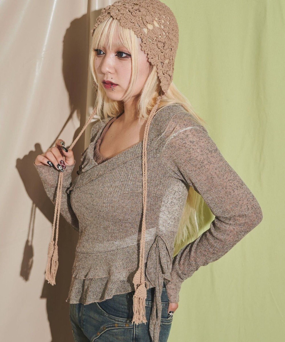 WEGO キャミレイヤードフリルデザインTOP 