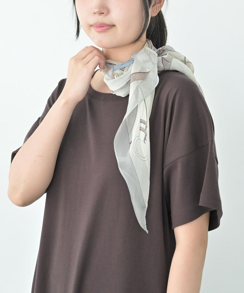 Marca ＜洗えるシルク＞【Marcaオリジナル】フローイングベルト剣先 ウォッシャブル シルクローン 剣先ストール 