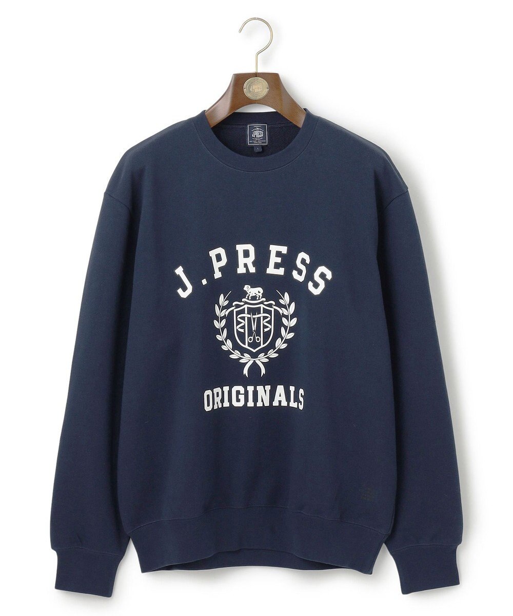 J.PRESS MEN 【J.PRESS ORIGINALS】【UNISEX】Supima Recycle Cotton CREST Logo Sweat 