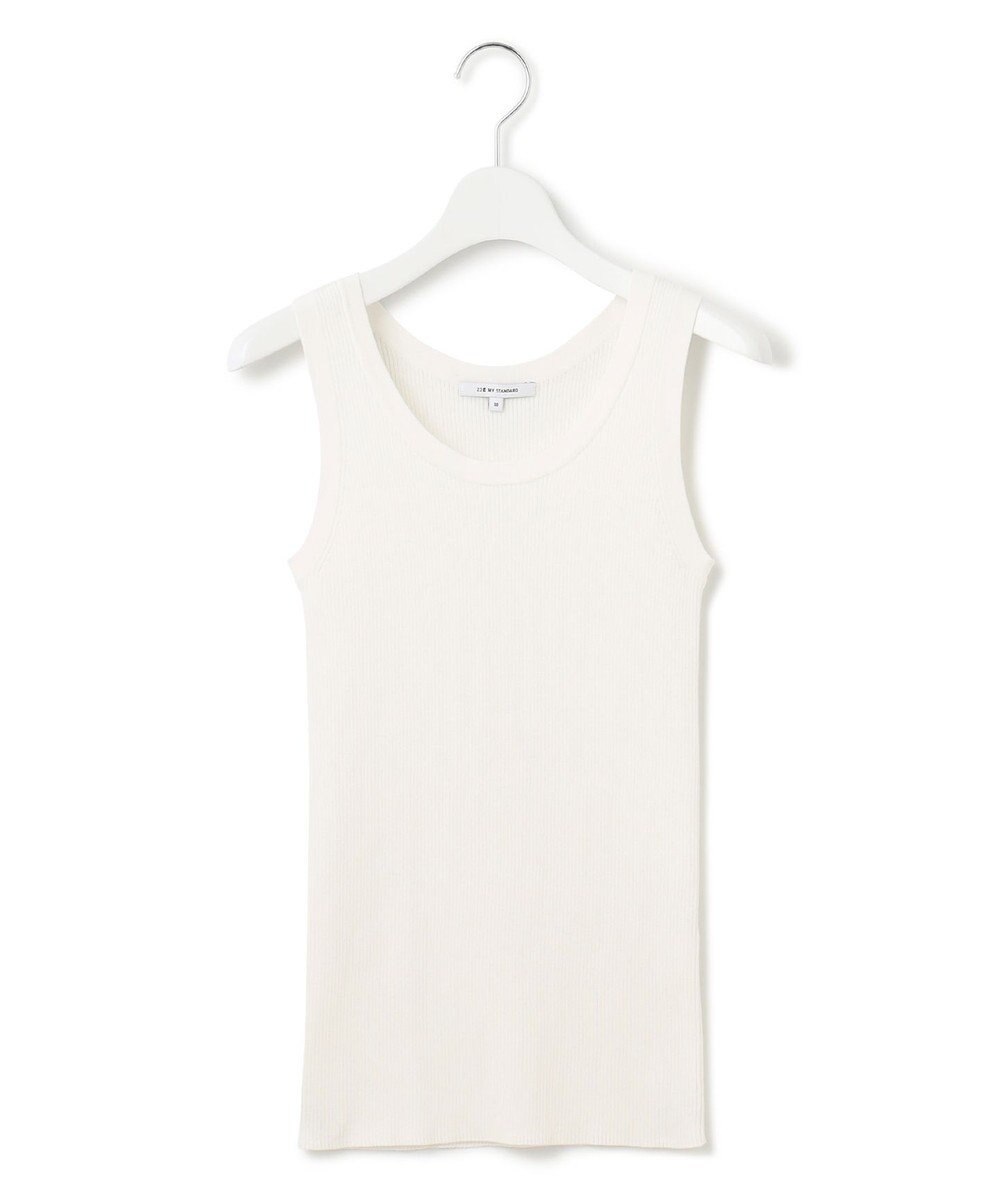 23区 L 【洗える】ニットリブ タンクトップ 