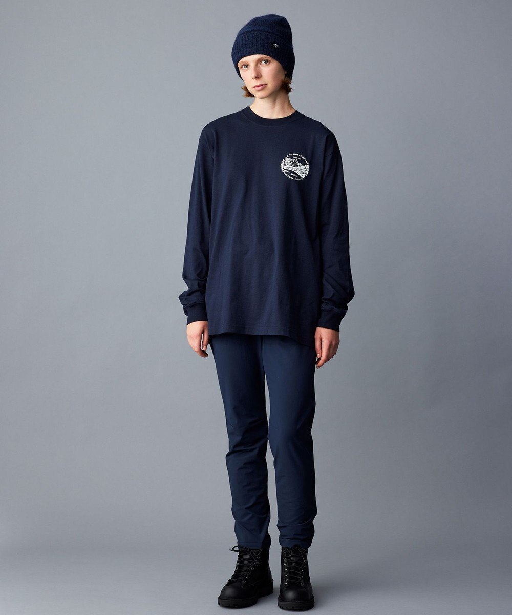 JOSEPH ABBOUD MOUNTAIN LONG SLEEVE FRONTIER GRAPPHIC T-SHIRT ネイビー 