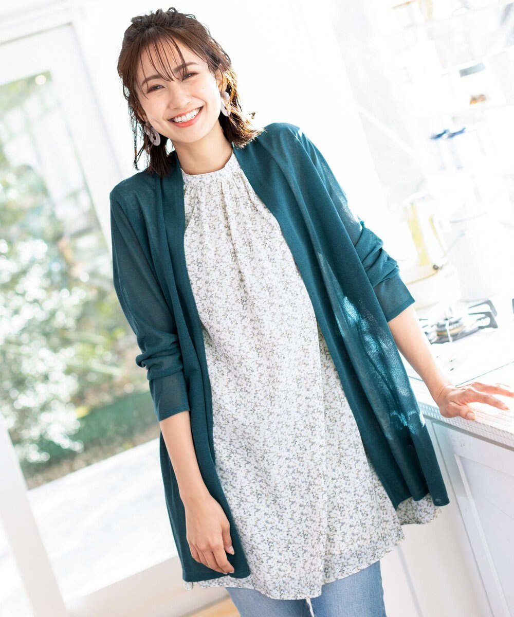 Tiaclasse L 【洗える】体型カバーも叶うAラインギャザーチュニックブラウス 