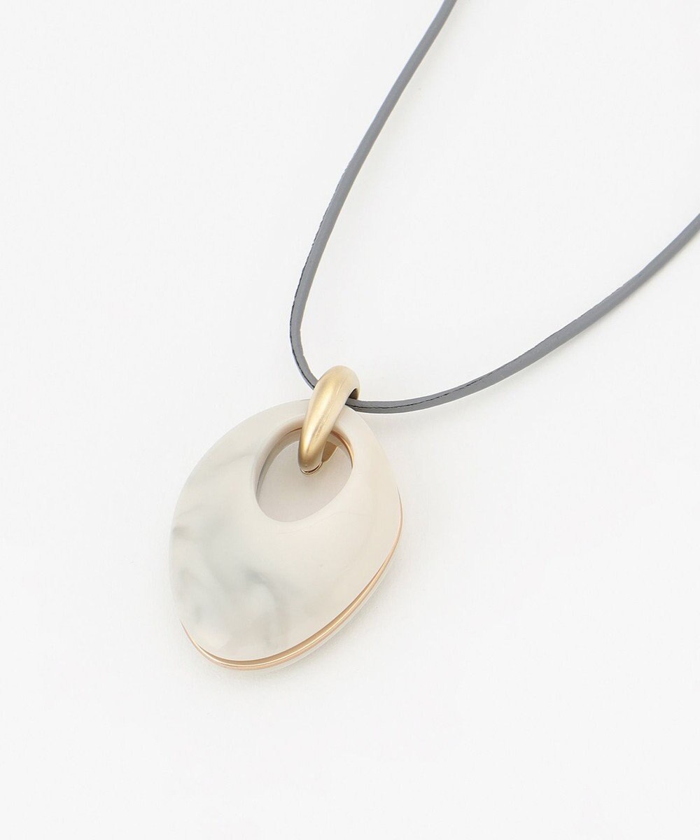 J.PRESS LADIES マーブルトップ レザー ネックレス 