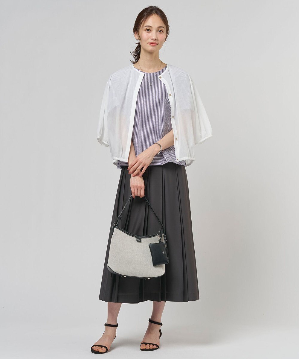 J.PRESS LADIES 【冷房対策に】シアードライトリコット クルーネック カーディガン 