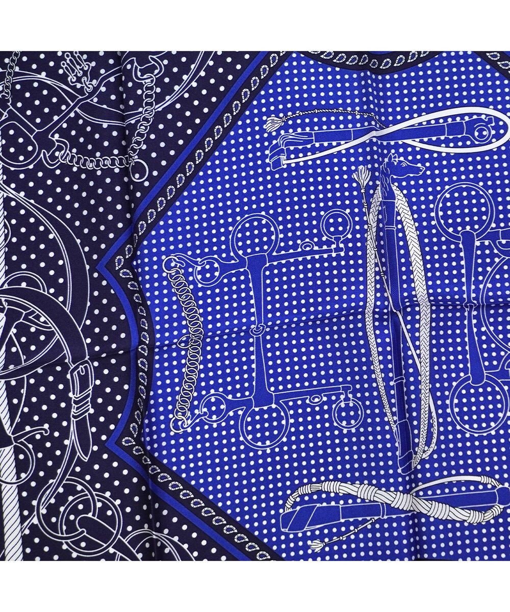 Marca ＜秋の新作＞【Marcaオリジナル】水玉&ベルト 小判 シルクツイル スカーフ 