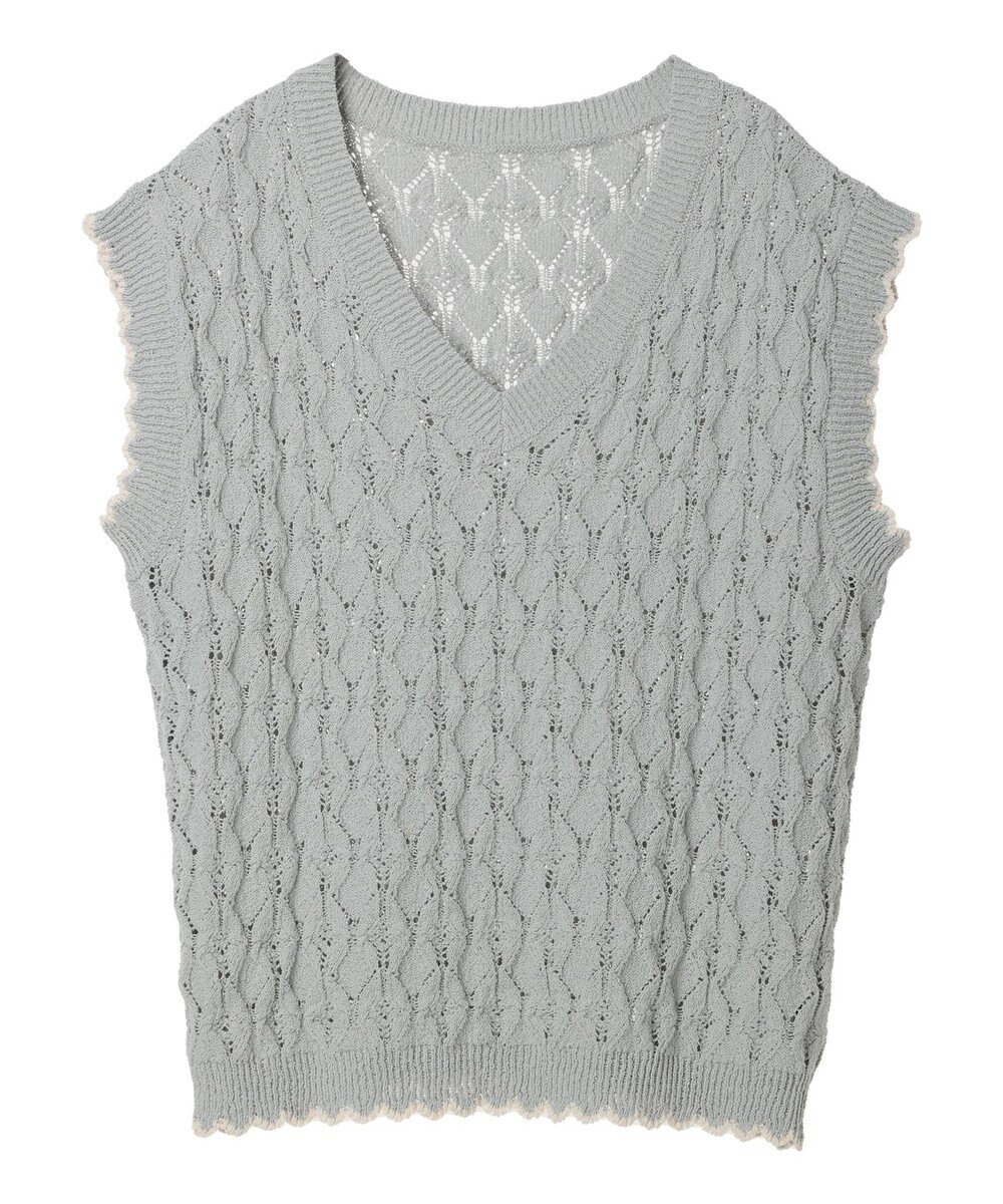 earth music&ecology クロッシェラインニットベスト 