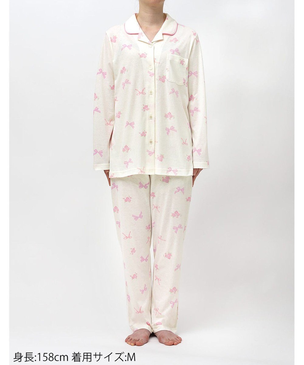 Wing パジャマ 綿100%(本体) 3Lまで対応 大きいサイズ 長袖 長ズボン レディース EP7049 ウイング／ワコール 