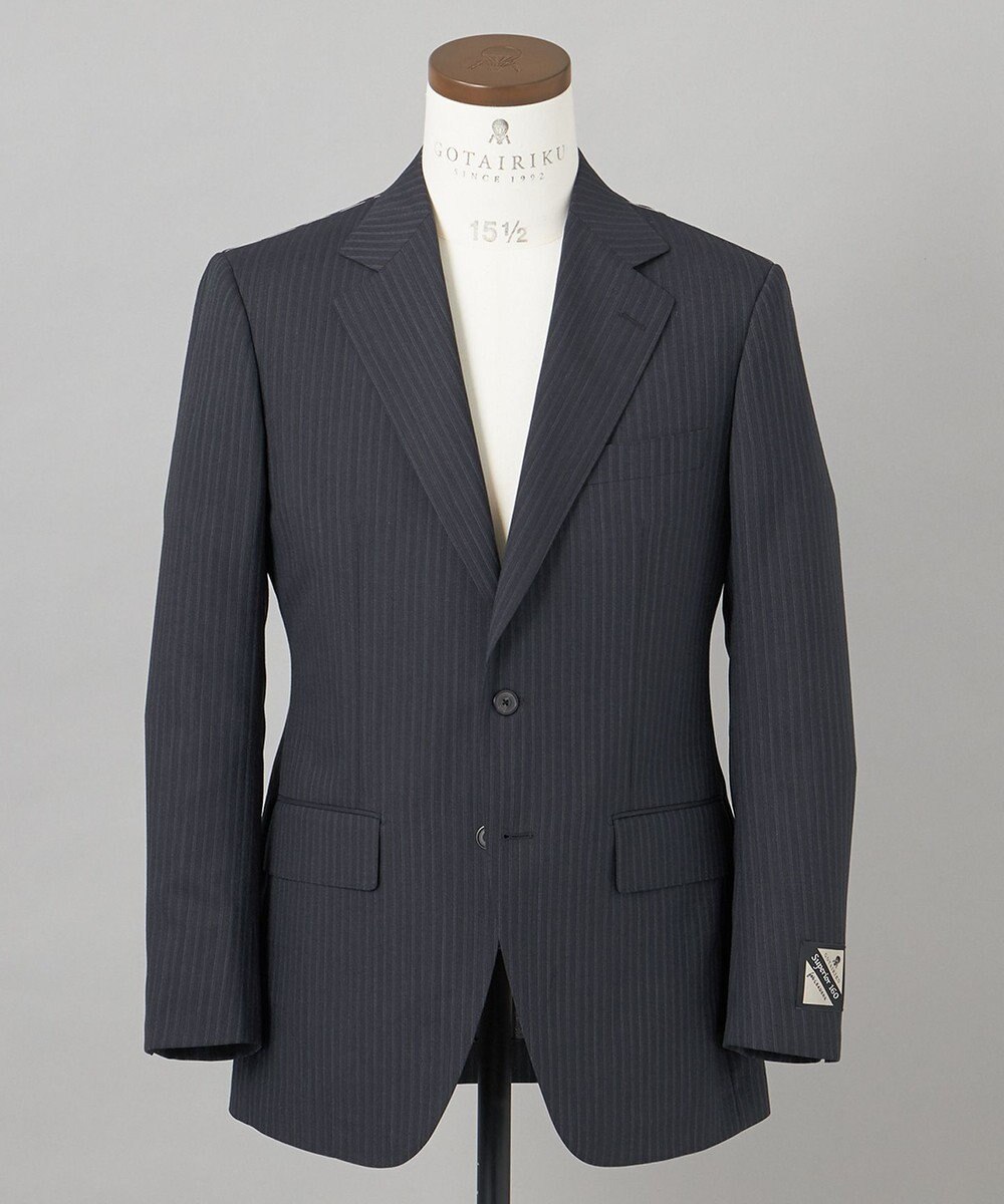 GOTAIRIKU 【御幸毛織】Superio160 ウールモヘヤシルクカシミヤ　スーツ（グレーストライプ） 