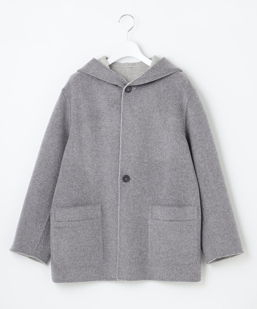 J.PRESS LADIES 【リバーシブル】ウールナイロン リバー フーデッドコート 